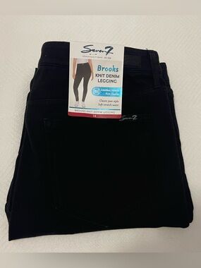 Seven7 Brooks Knit Denim Legging Jeans - Black